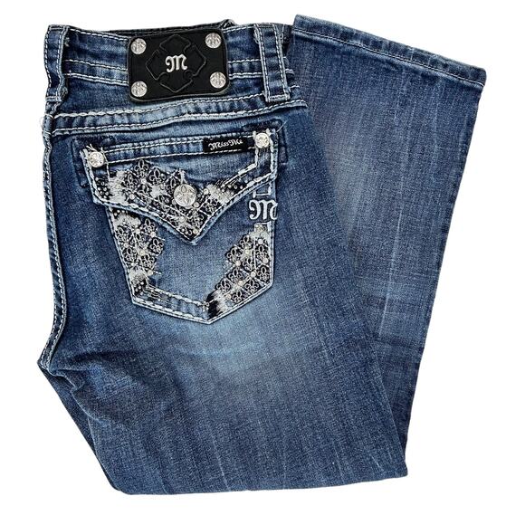 Miss Me Flap Pocket Embellished Capris Sz 27 - Picture 7 of 7